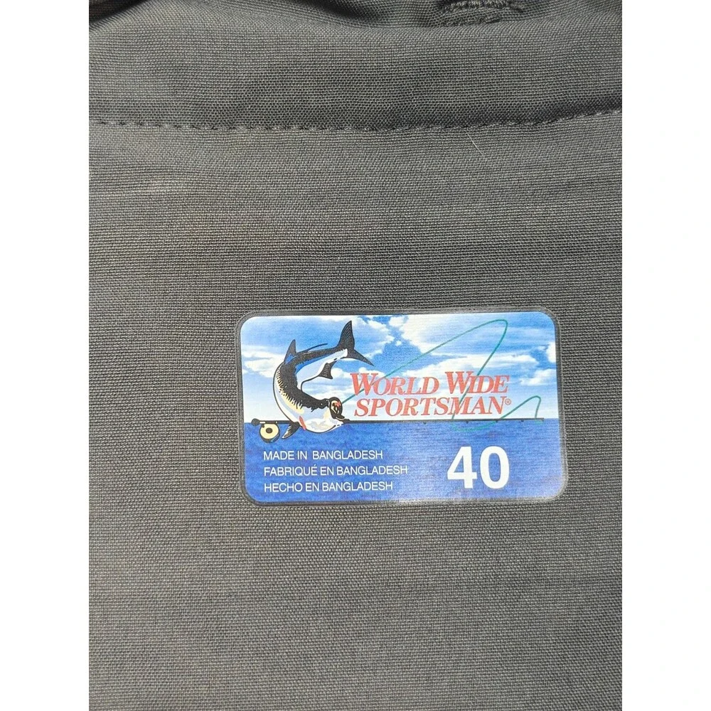 World Wide Sportsman Men 40 Fishing Shorts Gray Cargo Performance Polyester Bang